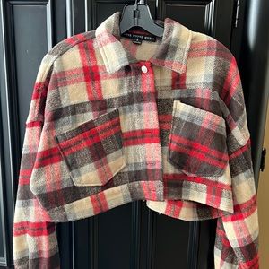 HYFVE Cropped Plaid Shacket size S